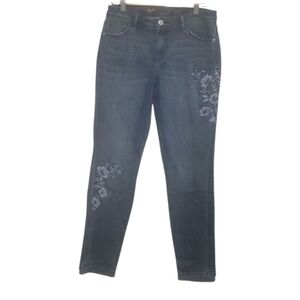 SimplyVera VERA wang Embroidered Floral Women Jeans Size 8 Skinny Mid-rise